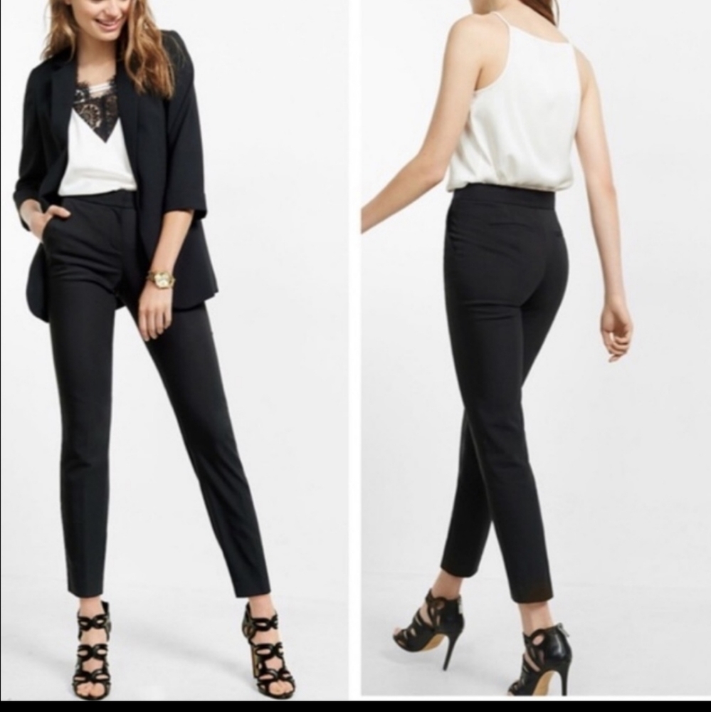 Express Columnist Black Slim Ankle Mid Rise Pants Size 4